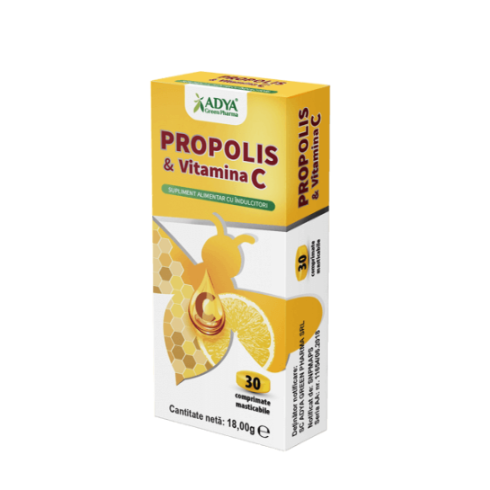 Propolis & Vitamina C, 30 comprimate, Adya Green Pharma