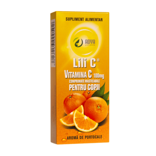 Vitamina C pentru copii aroma portocala, 100mg, Adya Green Pharma