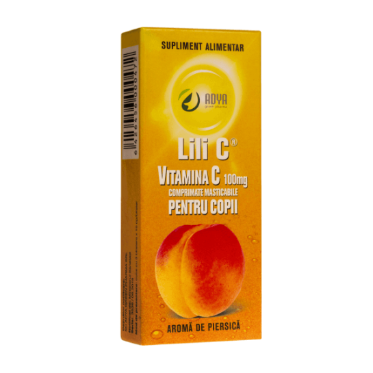 Vitamina C pentru copii aroma piersica, 100mg, Adya Green Pharma