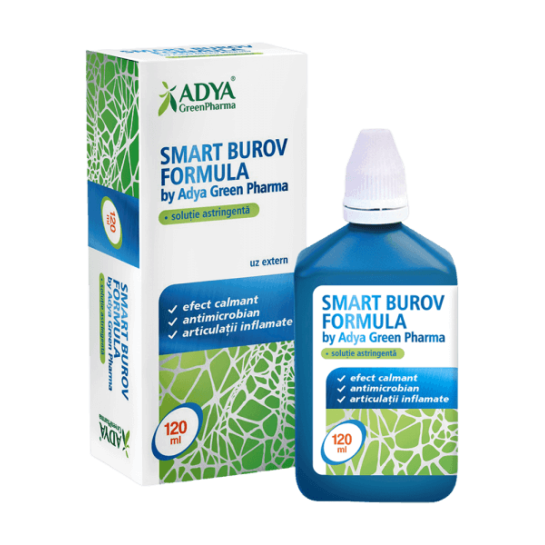 Smart burov formula, solutie astringenta, 120ml, Adya Green Pharma
