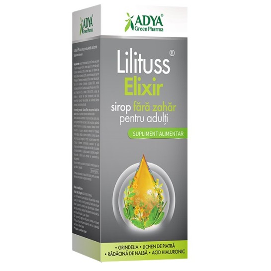 Lilituss elixir sirop fara zahar adulti, 200ml, Adya Green Pharma