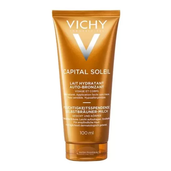 VICHY Capital Soleil Lapte hidratant autobrozant pentru fata si corp, 100ml, Vichy