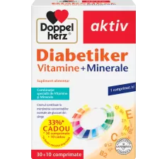 Doppelherz Aktiv Diabetiker Vitamine + Minerale, 30 + 10 comprimate