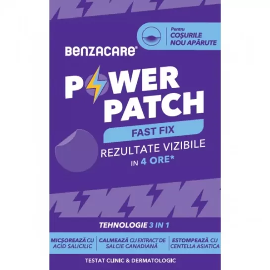 Benzacare Power Patch Fast Fix, Plasturi anti-acnee, 36 bucati