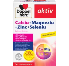 Doppelherz  Aktiv Calciu + Magneziu + Zinc + Seleniu, 30 + 10 comprimate