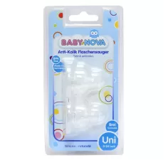Tetina silicon gat standard, rotunda, 2buc 6-24luni flux mare (17303) Babynova