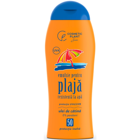 Emulsie plajă rezistentă la apă SPF50 cu ulei de cătină, 200ml, Cosmetic Plant