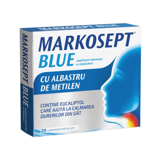 Markosept blue, 20 comprimate de supt, Fiterman Pharma