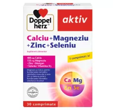 Doppelherz Aktiv Calciu + Magneziu + Zinc + Seleniu, 30 comprimate