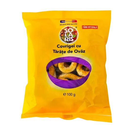 Covrigei faina integrala si tarate de ovaz 100 gr, Solaris