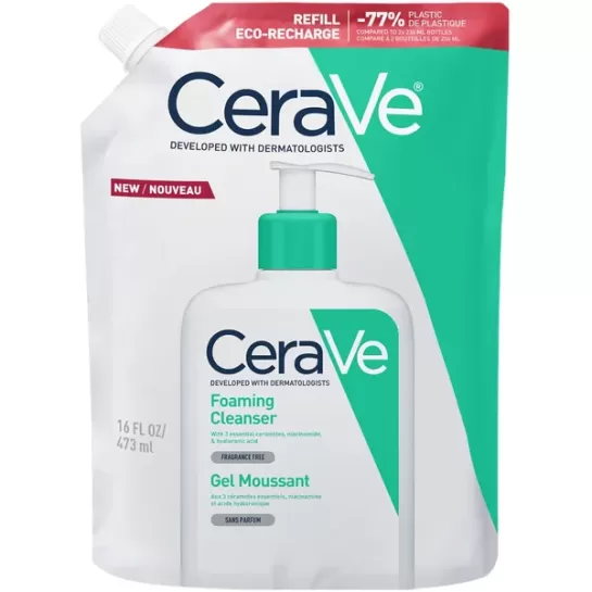 CeraVe Gel de curatare spumant, piele normal-mixta ECOrefill, 473ml