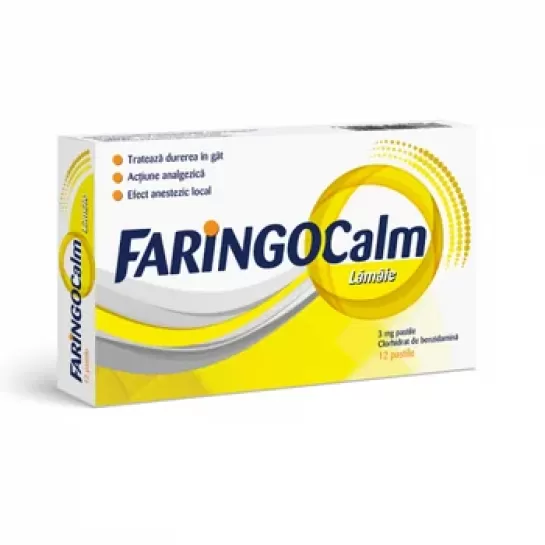Faringocalm lamaie 3mg, 12 pastile, Terapia