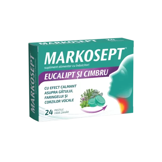 Markosept, 24 pastile fara zahar, Fiterman Pharma