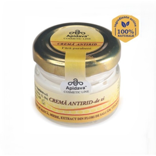 Crema antirid de zi cu miere, laptisor de matca, extract de salcam, 30ml, Apidava
