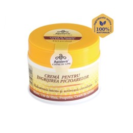 Crema pentru îngrijirea picioarelor cu miere, unt de shea, ceara şi propolis 50ml, Apidava