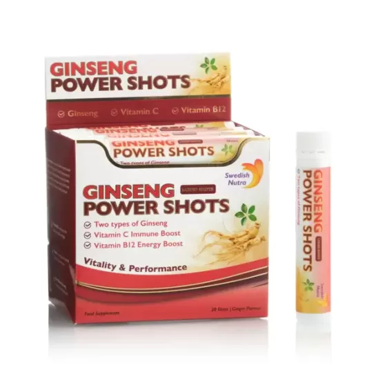 Ginseng Power Shots,  20 fiole, Swedish Nutra