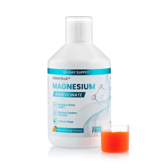 Essentials 100 – Magneziu Bisglicinat + Magneziu Gluconat cu Vitamina B6 + Vitamina B12 + Vitamina C, 500ml, Swedish Nutra