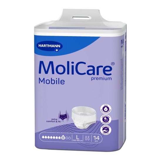 MoliCare Mobile L , Slip tip scutec pentru incontinenta 8 picaturi, 14 bucati, Hartmann