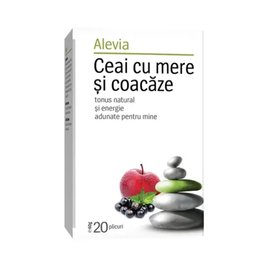 Ceai cu mere și coacăze, 20 plicuri, Alevia