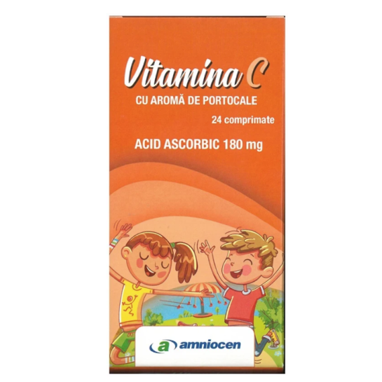 Vitamina C 180mg portocale 24 comprimate, Amniocen
