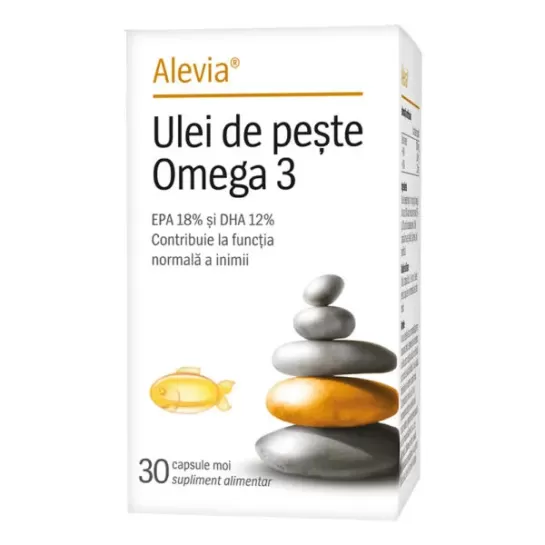 Ulei de pește Omega 3, 30 capsule moi, Alevia