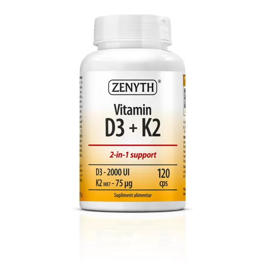 Vitamina D3 + K2, 120 capsule, Zenyth