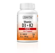 Vitamin D3 + K2 Forte, 120 capsule, Zenyth