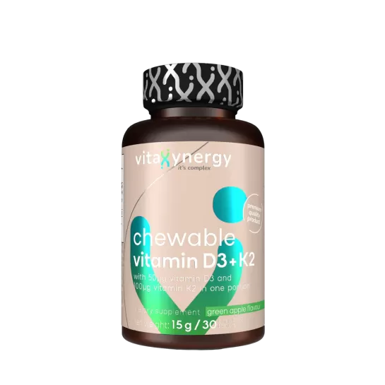 Vitamin D3+K2, 30 tablete masticabile, Vitaxynergy