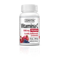 Vitamina C 1000 mg cu rodie, 30 capsule, Zenyth