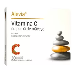 Vitamina C cu pulpă din Măceșe cu stevie, 30 comprimate masticabile, Alevia
