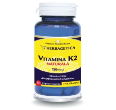 Vitamina K2 naturala 120mg 60 capsule, Herbagetica