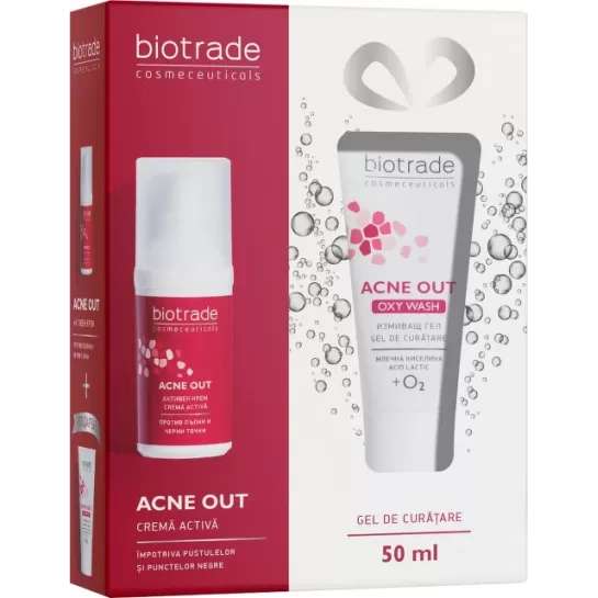Acne Out Active Cream 30ml + Acne Out Oxy Wash 50 ml, Biotrade