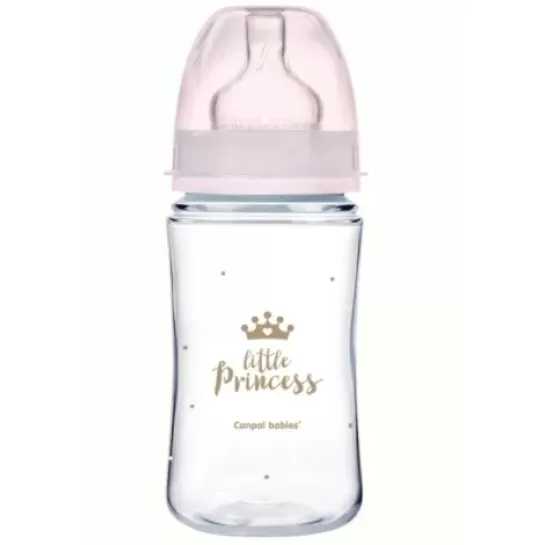 Canpol Babies, Biberon anticolici gat larg roz, 240 ml (35/240)