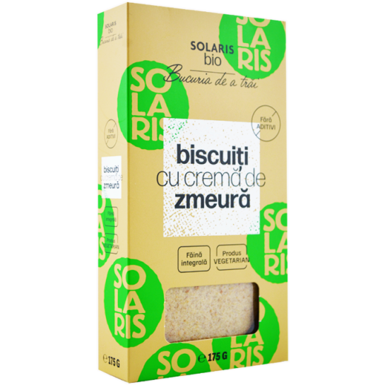 Biscuiti cu crema de zmeura 175g Eco Solaris