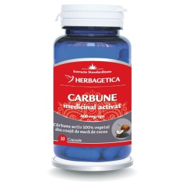 Cărbune Medicinal Activat 30 capsule, Herbagetica