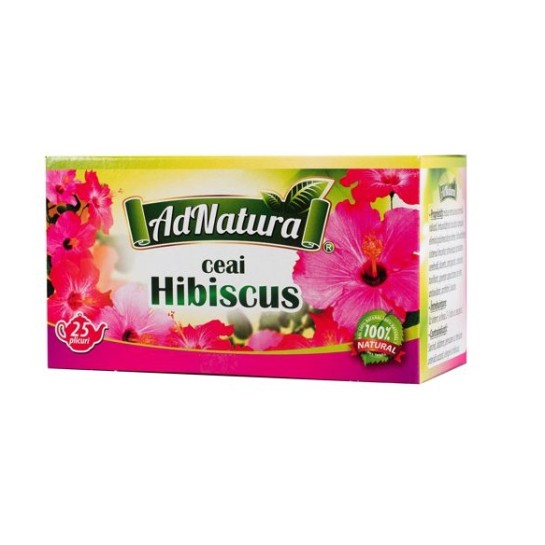 Ceai hibiscus flori, 20 plicuri, AdNatura