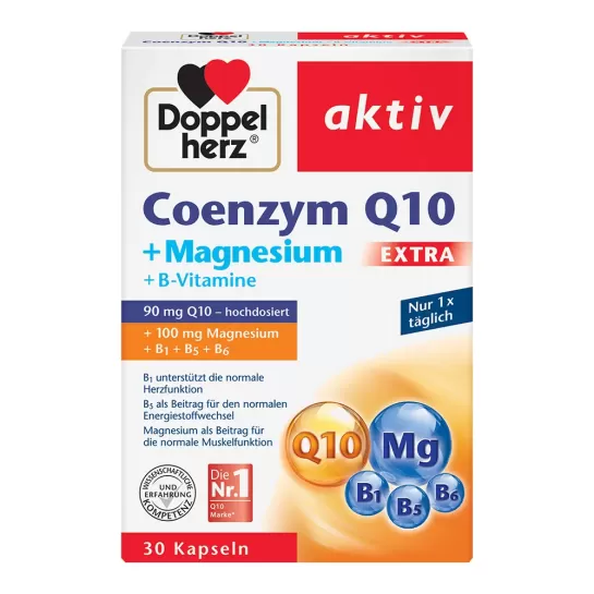 Doppelherz Aktiv Coenzima Q10 EXTRA + Magneziu, 30 capsule