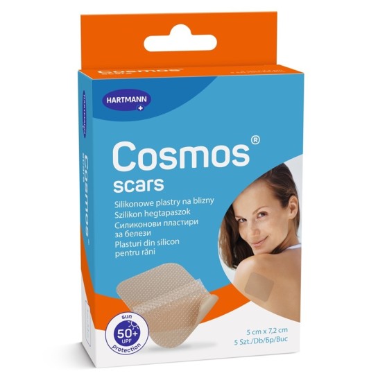 Cosmos Scars, Plasturi pentru ingrijirea cicatricilor, 5 cm x 7.2 cm, 5 bucati, Hartmann