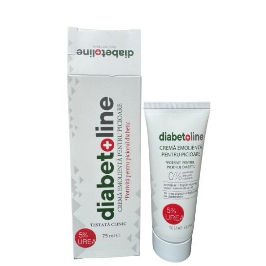 DiabetOline, crema emolienta pentru picioare 5% uree, 75ml, CuraLife