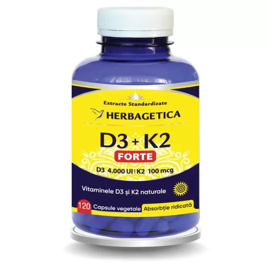 D3+K2 Forte 120 capsule, Herbagetica