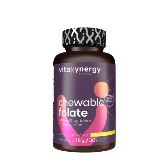 Folate masticabil, 30 tablete, Vitaxynnergy