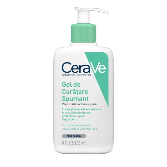 CeraVe gel de curatare spumant, piele normala si grasa 236ml