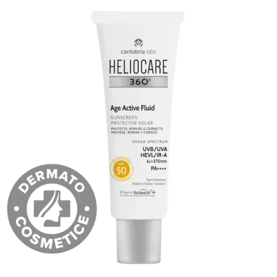 Heliocare 360º Fluid pentru fata Age Active cu SPF50+, 50ml, Cantabria Labs