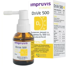 Impruvis D3Vit 500, Suspensie uleioasa cu Vitamina D3, 20ml, Pharma Brands