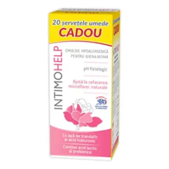 Intimohelp Emulsie hipoalergenica 400ml + Servetele umede, 20 bucati, Zdrovit