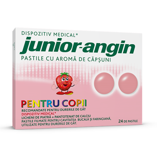 Junior Angin cu aroma de capsuni, 24 pasile, Divapharma