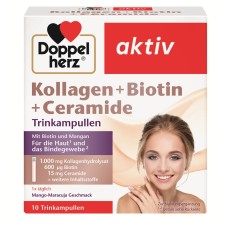Doppelherz Aktiv kollagen + biotina + ceramide, 10 flacoane x25ml