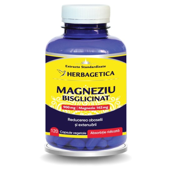 Magneziu bisglicinat 120 capsule, Herbagetica