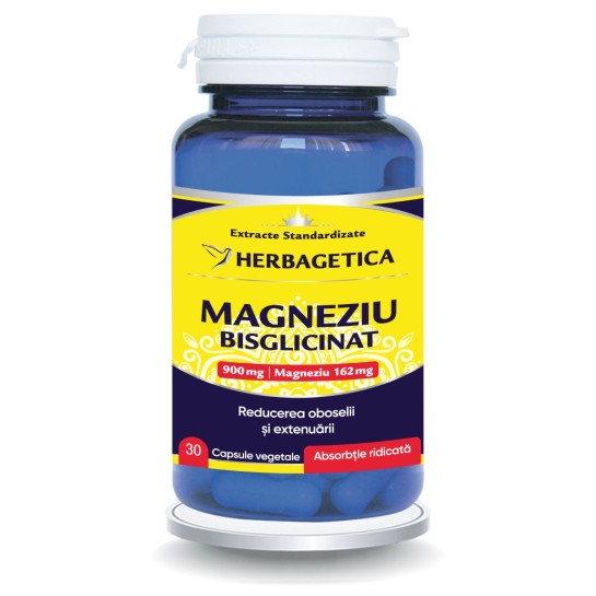 Magneziu bisglicinat 30 capsule, Herbagetica