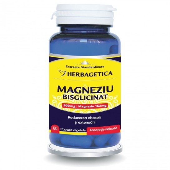 Magneziu bisglicinat 60 capsule, Herbagetica